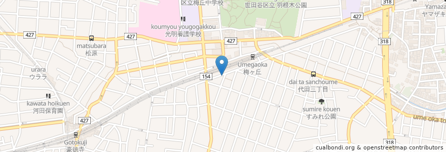 Mapa de ubicacion de 萬馬軒 en Japão, Tóquio, 世田谷区.