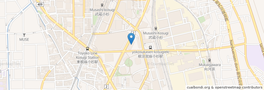 Mapa de ubicacion de あさくま en اليابان, كاناغاوا, 川崎市, 中原区.