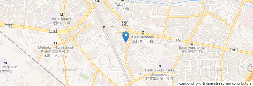 Mapa de ubicacion de うなぎ松川 en ژاپن, 東京都, 渋谷区.