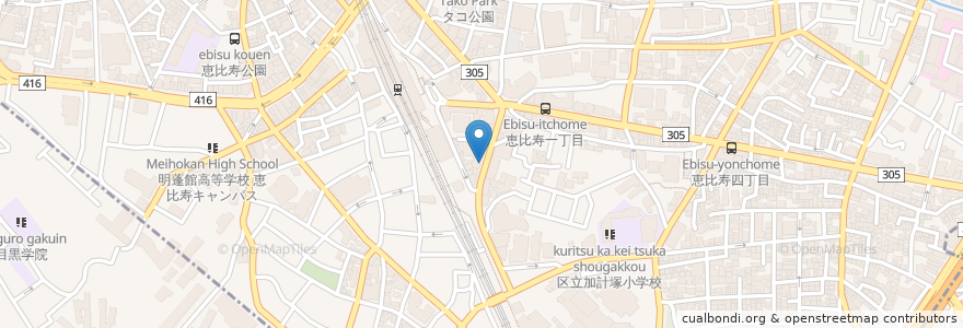 Mapa de ubicacion de モンスーンカフェ en 日本, 東京都.