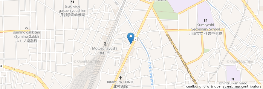 Mapa de ubicacion de 三井住友銀行 en 일본, 가나가와현, 川崎市, 中原区.