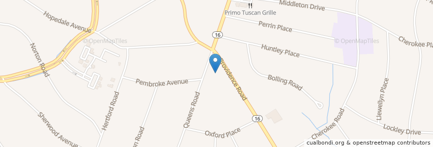 Mapa de ubicacion de Myers Park Methodist Church en United States, North Carolina, Mecklenburg County, Charlotte.
