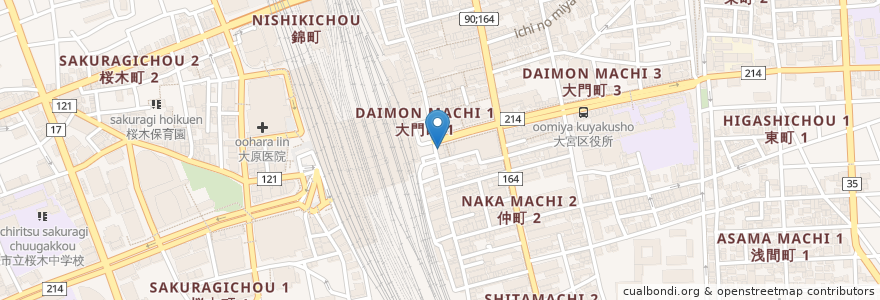 Mapa de ubicacion de マクドナルド en 日本, 埼玉县, 埼玉市, 大宮区.