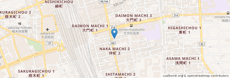 Mapa de ubicacion de 三菱UFJ銀行 en 日本, 埼玉県, さいたま市, 大宮区.