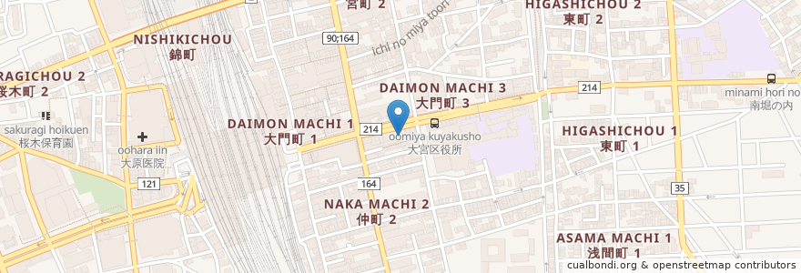Mapa de ubicacion de 三菱UFJ信託銀行大宮支店 en اليابان, 埼玉県, さいたま市, 大宮区.