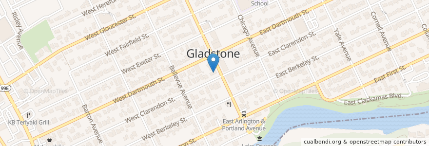 Mapa de ubicacion de The Card Room en 美利坚合众国/美利堅合眾國, 俄勒冈州/俄勒岡州, Clackamas County, Gladstone.