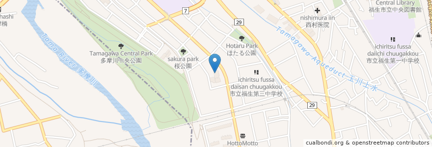 Mapa de ubicacion de クリエイト en 日本, 東京都, 福生市.