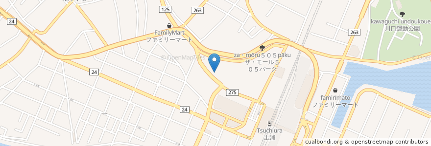 Mapa de ubicacion de 常陽銀行 en اليابان, إيباراكي, 土浦市.