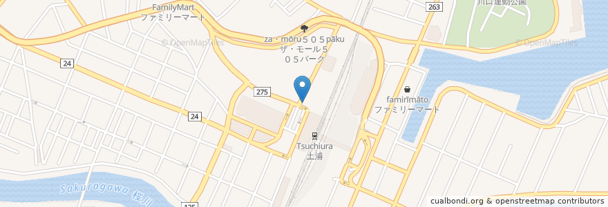 Mapa de ubicacion de りそな銀行 en 日本, 茨城県, 土浦市.
