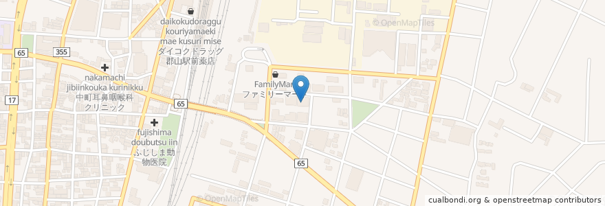 Mapa de ubicacion de WiZ 専門学校 国際情報工科大学校 en 일본, 후쿠시마현, 郡山市.