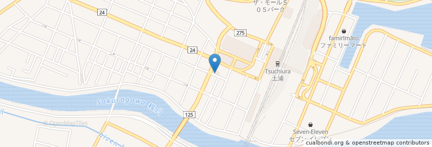Mapa de ubicacion de 東日本銀行 en Япония, Ибараки, 土浦市.