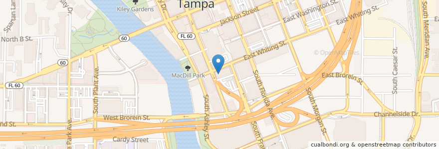 Mapa de ubicacion de USAmericaBank en Vereinigte Staaten Von Amerika, Florida, Hillsborough County, Tampa.