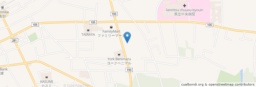 Mapa de ubicacion de カワチ薬品 en Japan, Ibaraki Prefecture, Kasama.