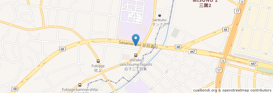 Mapa de ubicacion de 昭和シェル en 日本, 埼玉県, 和光市.