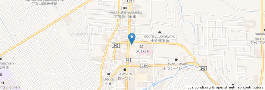 Mapa de ubicacion de 長次郎 en اليابان, 京都府, 宇治市.