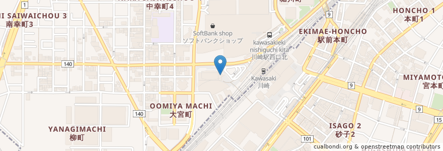 Mapa de ubicacion de 맥도날드 en 일본, 가나가와현, 川崎市.