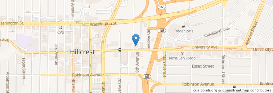 Mapa de ubicacion de Jack in the Box en Amerika Syarikat, California, San Diego County, San Diego.