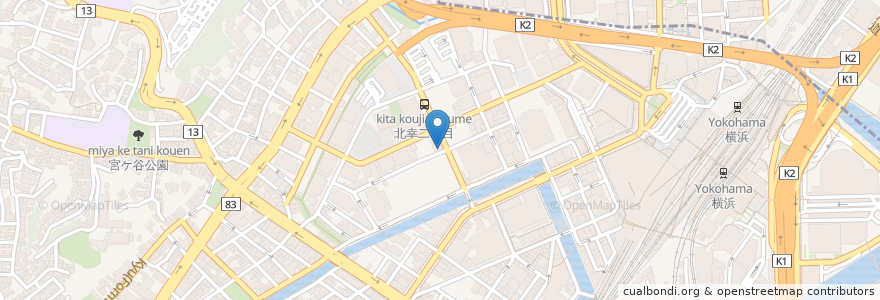 Mapa de ubicacion de すき家 en Japan, 神奈川県, Yokohama, 西区, 神奈川区.