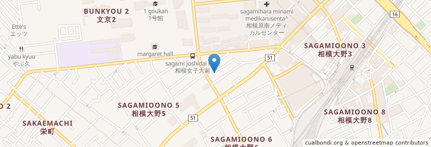 Mapa de ubicacion de 竹下産婦人科医院 en 일본, 가나가와현, 相模原市, 南区.