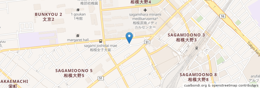 Mapa de ubicacion de オーカ調剤薬局 en 일본, 가나가와현, 相模原市, 南区.