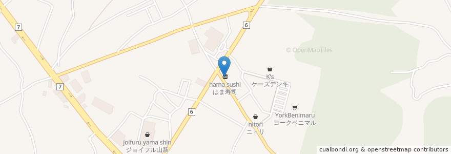 Mapa de ubicacion de はま寿司 en Japonya, 茨城県, 石岡市.