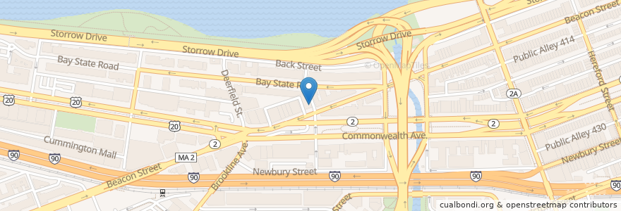 Mapa de ubicacion de UBurger Restaurant en アメリカ合衆国, マサチューセッツ州, Suffolk County, ボストン.
