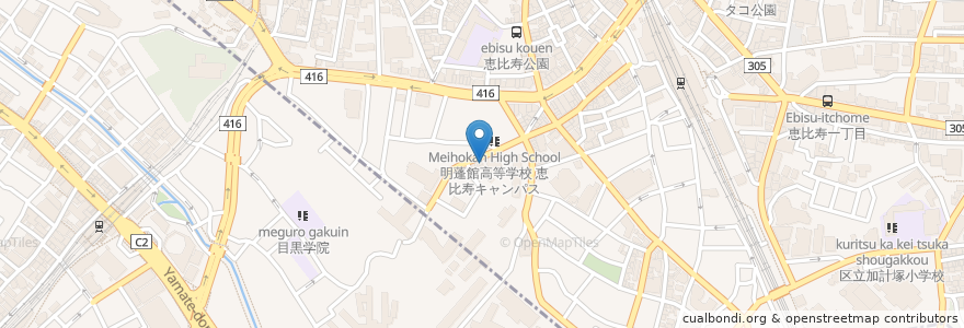 Mapa de ubicacion de Robbin's Salon en 日本, 東京都, 目黒区.