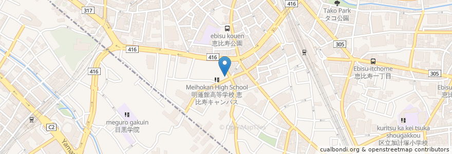 Mapa de ubicacion de 専門学校 東京声優アカデミー en 日本, 東京都, 目黒区.