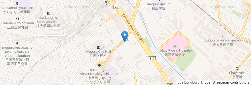 Mapa de ubicacion de 目黒信用金庫 本店 en Japón, Tokio, Meguro.