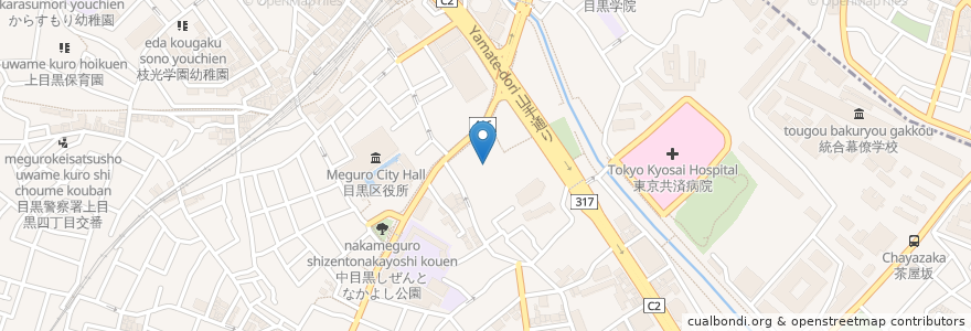 Mapa de ubicacion de 正覚寺 en 日本, 東京都, 目黒区.