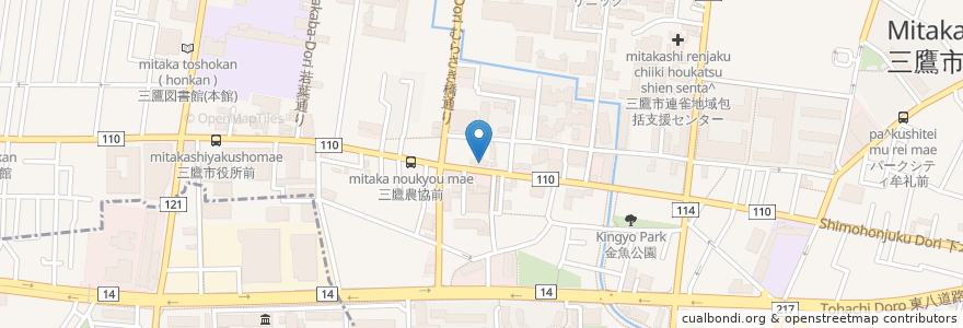 Mapa de ubicacion de ガスト en 일본, 도쿄도, 三鷹市.