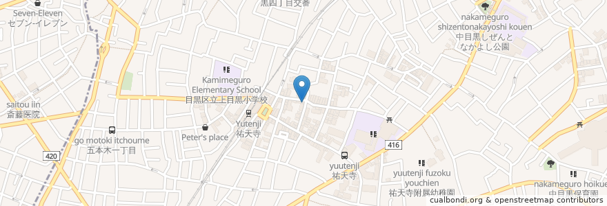 Mapa de ubicacion de 吉だBar 祐天寺 en Giappone, Tokyo, 目黒区.