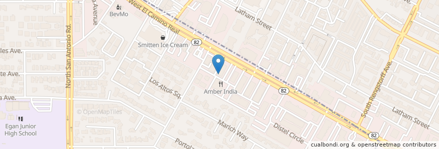 Mapa de ubicacion de Los Altos Dental Group en Vereinigte Staaten Von Amerika, Kalifornien, Santa Clara County, Mountain View.