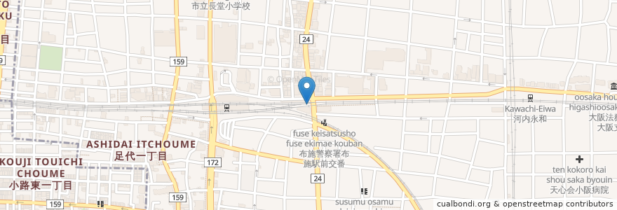 Mapa de ubicacion de 上等カレー en Japão, 大阪府, 東大阪市.