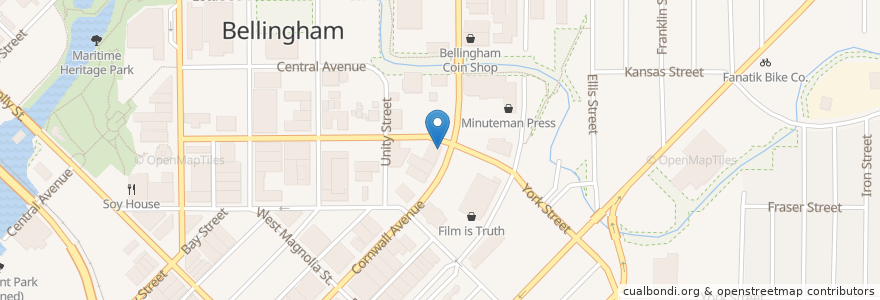Mapa de ubicacion de Arlis's Restaurant en 미국, 워싱턴, Whatcom County, Bellingham.