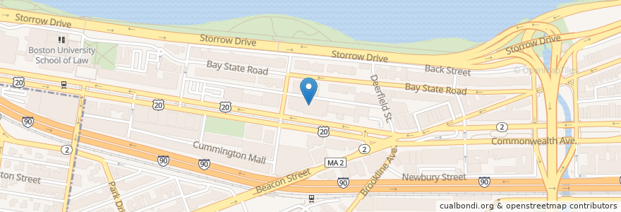 Mapa de ubicacion de Frederick S Pardee Management Library en アメリカ合衆国, マサチューセッツ州, Suffolk County, ボストン.