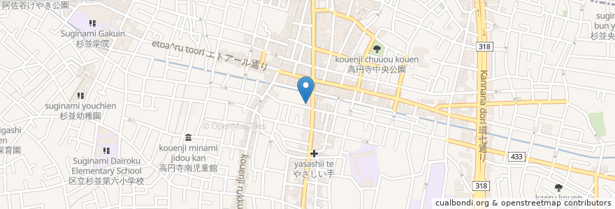 Mapa de ubicacion de CoCo壱番屋 en Japon, Tokyo, 杉並区.