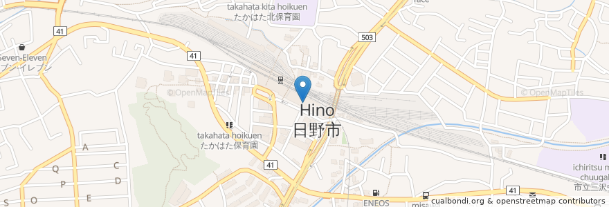 Mapa de ubicacion de 七匹の子ぶた en Japón, Tokio, Hino.