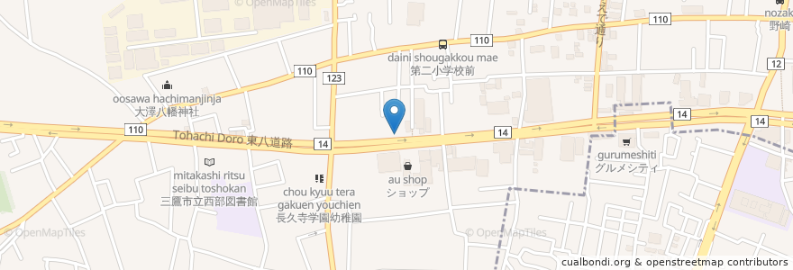 Mapa de ubicacion de Mobil en Japonya, 東京都, 三鷹市.