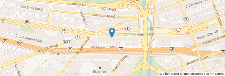 Mapa de ubicacion de Island Creek Oyster Bar en 미국, 매사추세츠, Suffolk County, Boston.