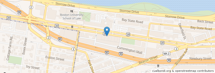 Mapa de ubicacion de Warren Towers Quiet Study Lounge en Amerika Syarikat, Massachusetts, Suffolk County, Boston.