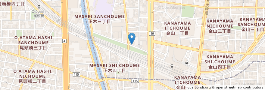 Mapa de ubicacion de 金山公園前公衆 en Japon, Préfecture D'Aichi, 名古屋市.