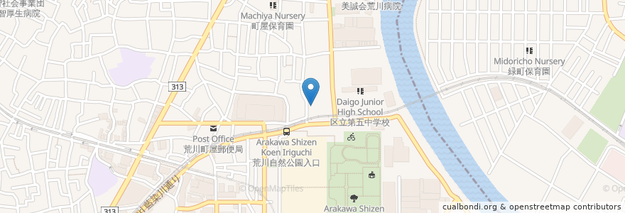 Mapa de ubicacion de 町屋ふれあい館 en Япония, Токио.
