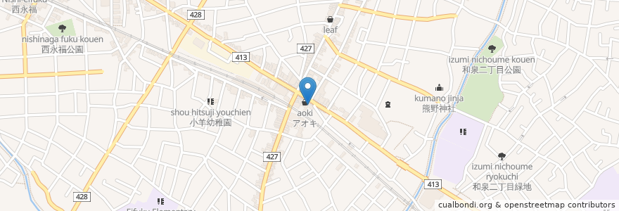 Mapa de ubicacion de オリジン弁当 永福町店 en Japon, Tokyo, 杉並区.