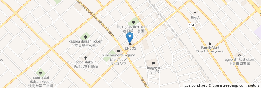 Mapa de ubicacion de ENEOS en Japan, 埼玉県, 上尾市.