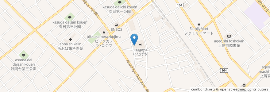 Mapa de ubicacion de スウィン上尾 en Japan, Präfektur Saitama, 上尾市.