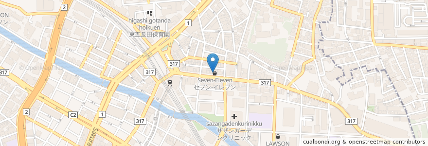 Mapa de ubicacion de デニーズ en 日本, 东京都/東京都, 品川区.