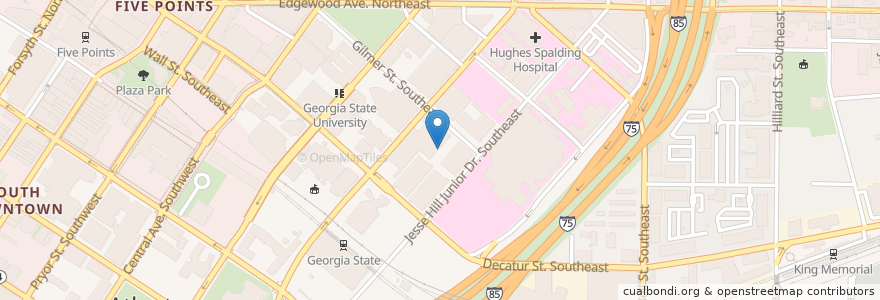 Mapa de ubicacion de GSU Recreation Center Bike Rack en États-Unis D'Amérique, Géorgie, Fulton County, Atlanta.
