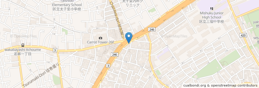 Mapa de ubicacion de ミスタードーナツ en اليابان, 東京都, 世田谷区.