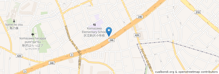 Mapa de ubicacion de CoCo壱番屋 en Giappone, Tokyo, 世田谷区.